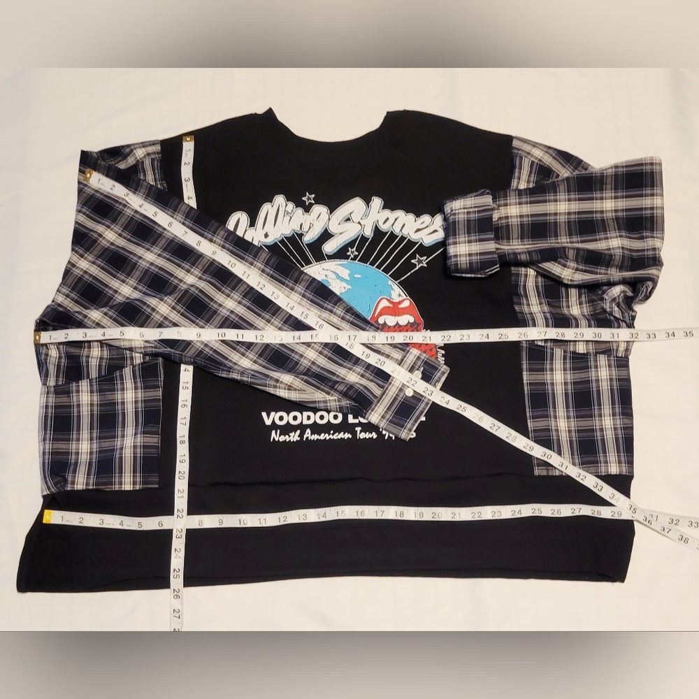 UPCYCLED REMADE REFASHIONED ROLLING STONES 90S SweatShirt XL/XXL - Picture 7 of 7